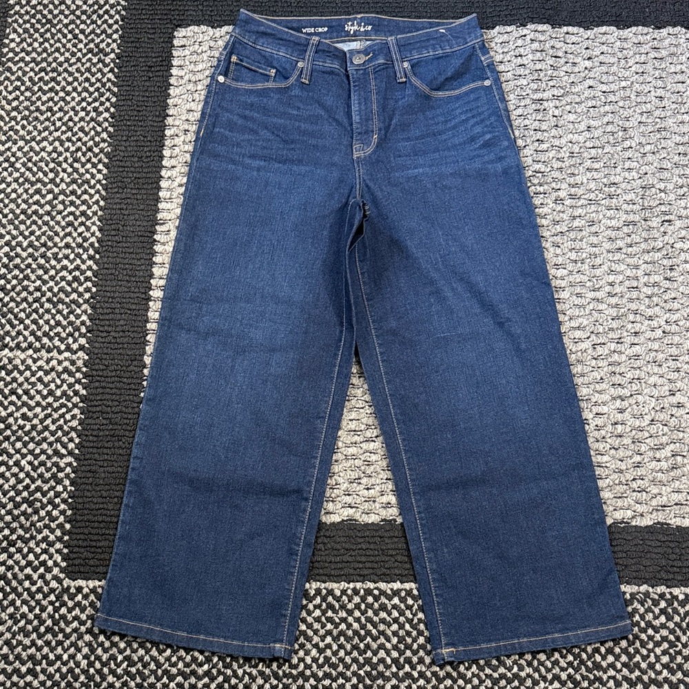 Style & Co Wide Leg Crop Jeans Women’s 4 Stretch Denim High Rise Casual NWOT